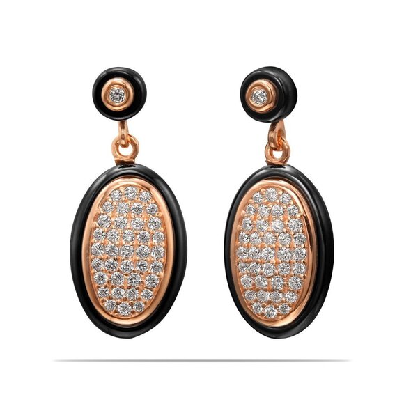 Oval Dangle Earrings - Picture 1 of 4